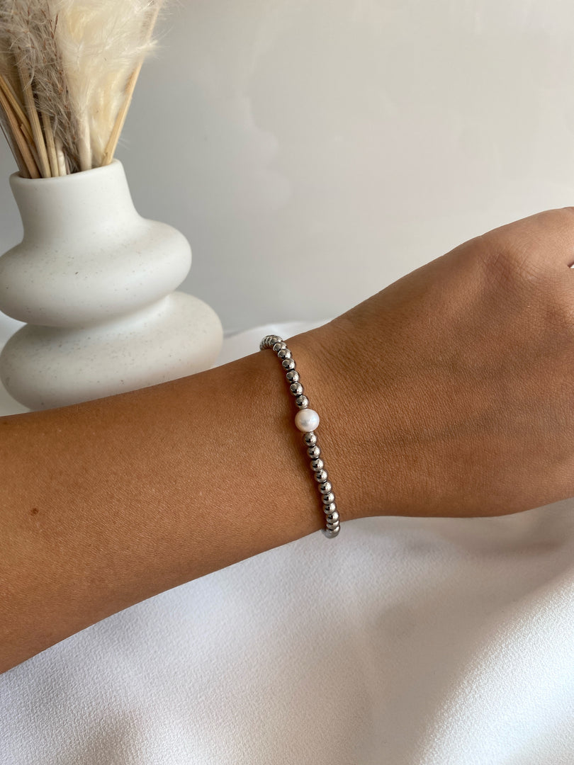 Silver Pearl Armband