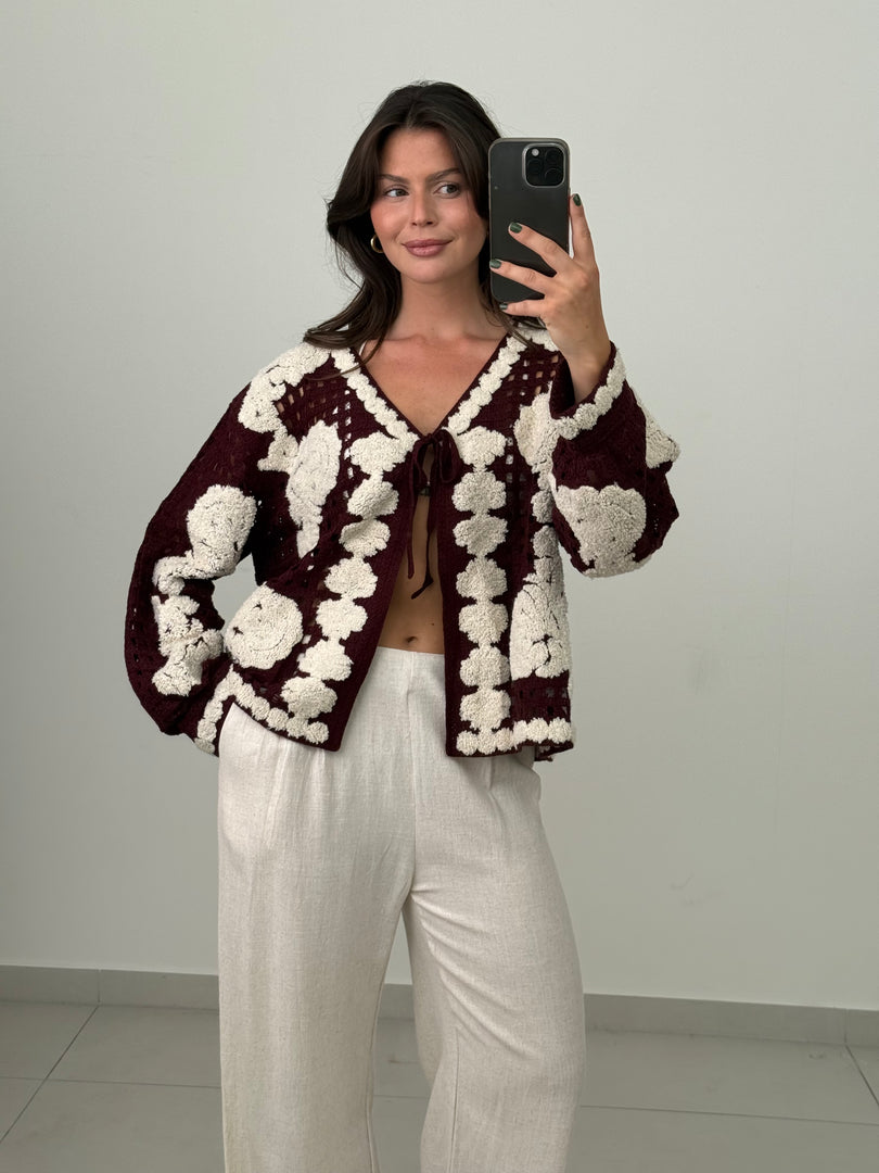 Elain Strickjacke Burgundy