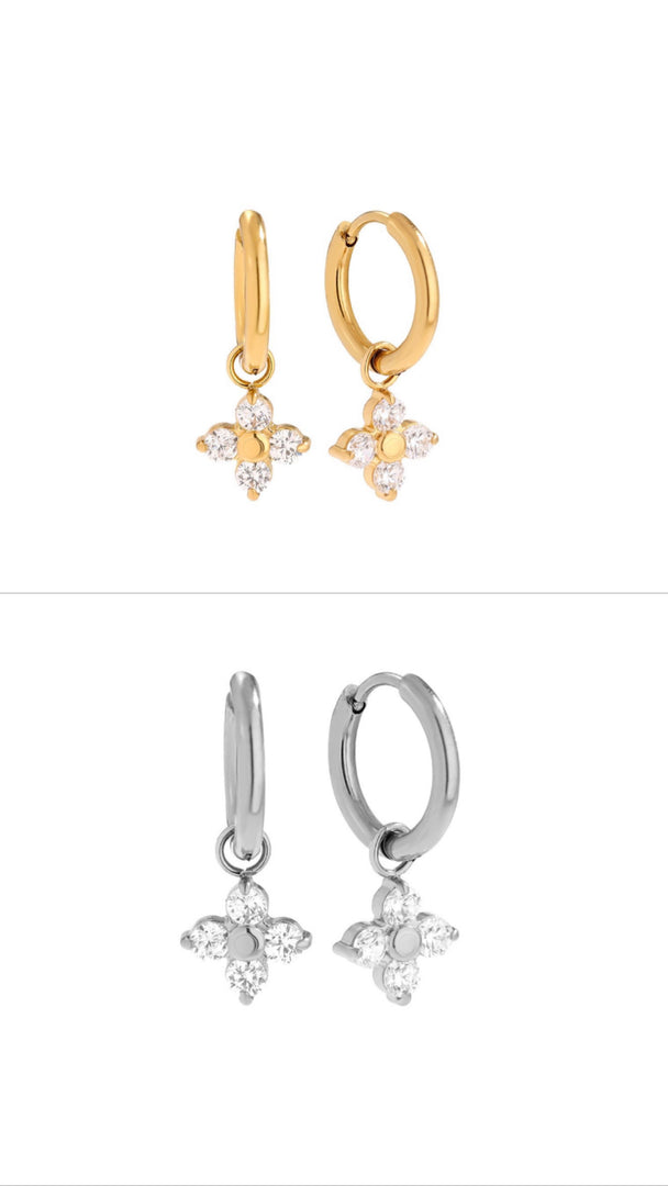 Diamond Flower Ohrringe