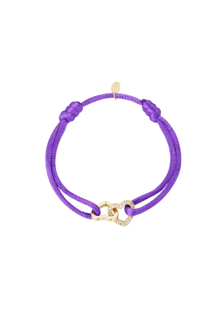 Satinarmband Doppelherz