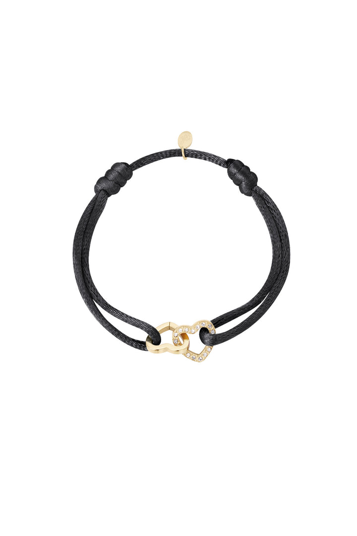 Satinarmband Doppelherz