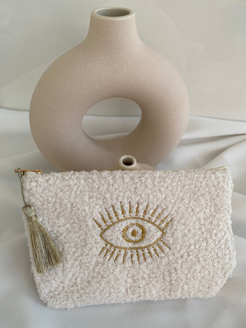 Evil Eye Kosmetiktasche Cremeweiß