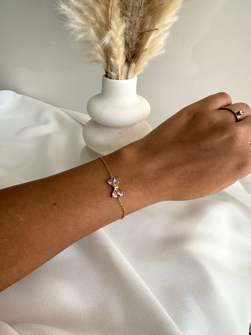 Rosa Schleife Armband