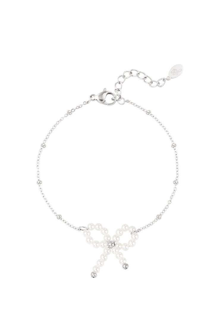 Perlenschleifen Armband Silber